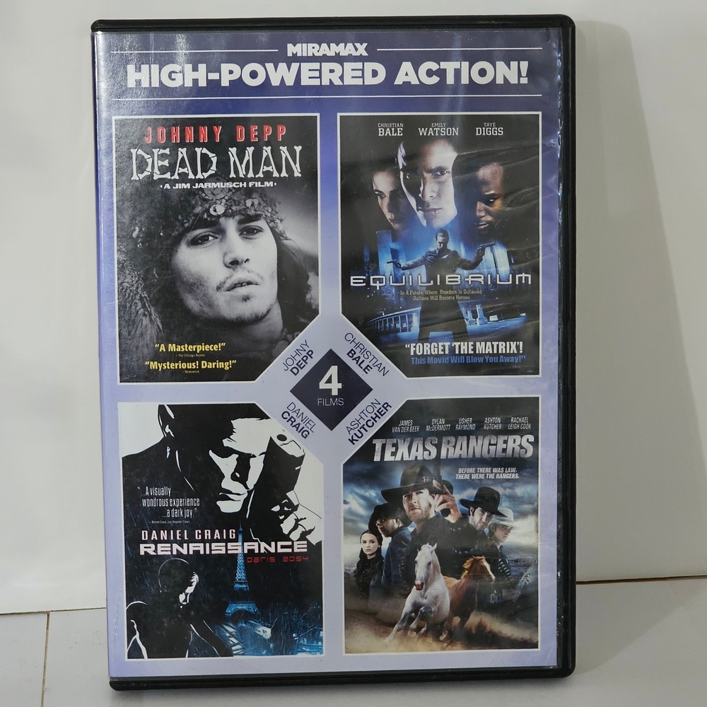 Miramax 4 Film Action DVD Dead Man Equilibrium Renaissance Texas Rangers Set